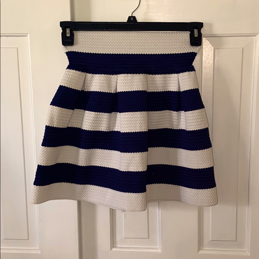Navy and White striped skirt